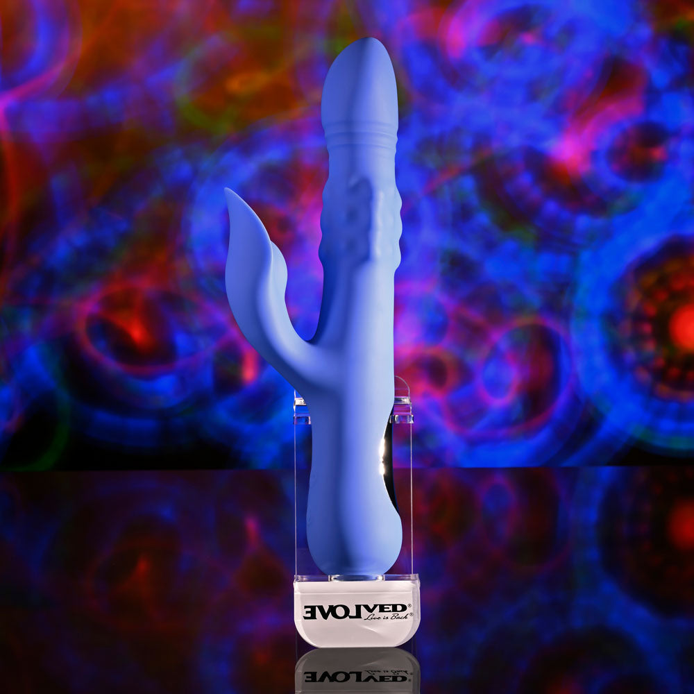 Evolved POP GOES THE O -  24.7 cm USB Rechargeable Thrusting & Bulging Rabbit Vibrator