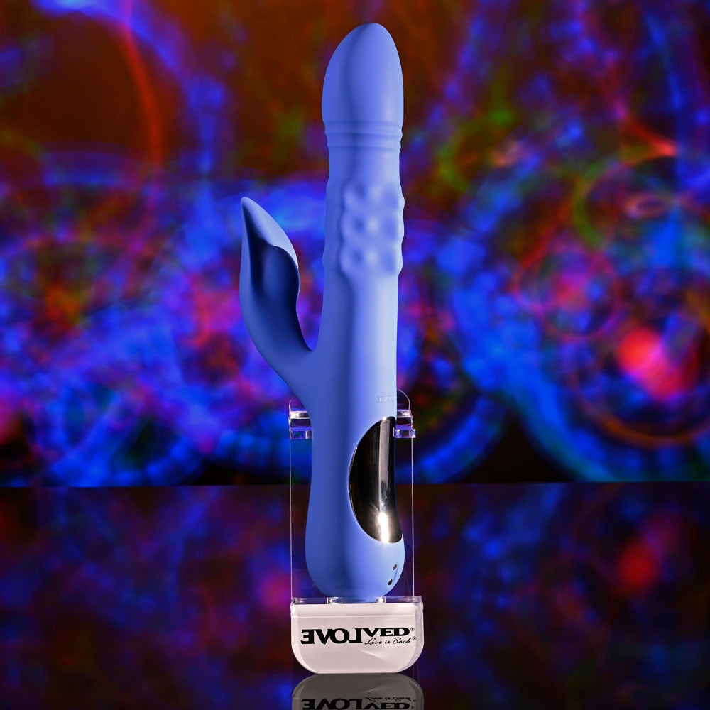 Evolved POP GOES THE O -  24.7 cm USB Rechargeable Thrusting & Bulging Rabbit Vibrator