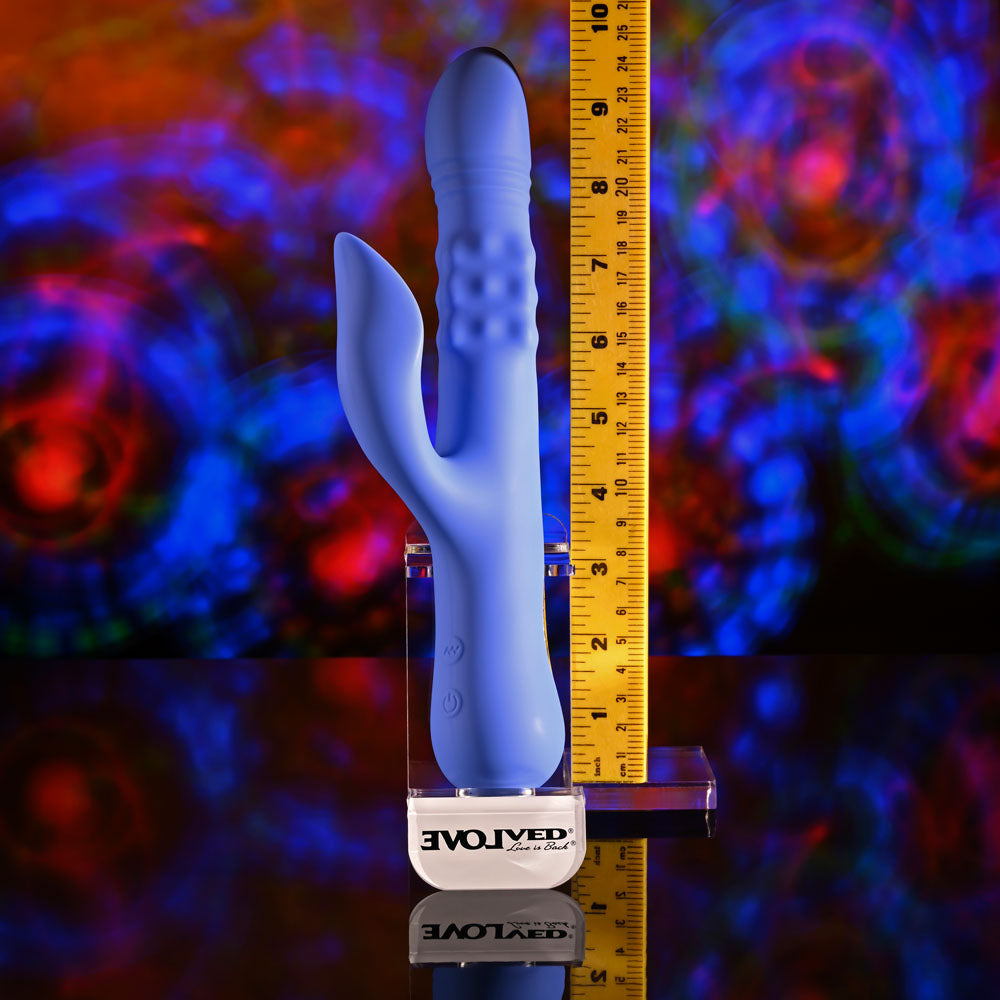 Evolved POP GOES THE O -  24.7 cm USB Rechargeable Thrusting & Bulging Rabbit Vibrator