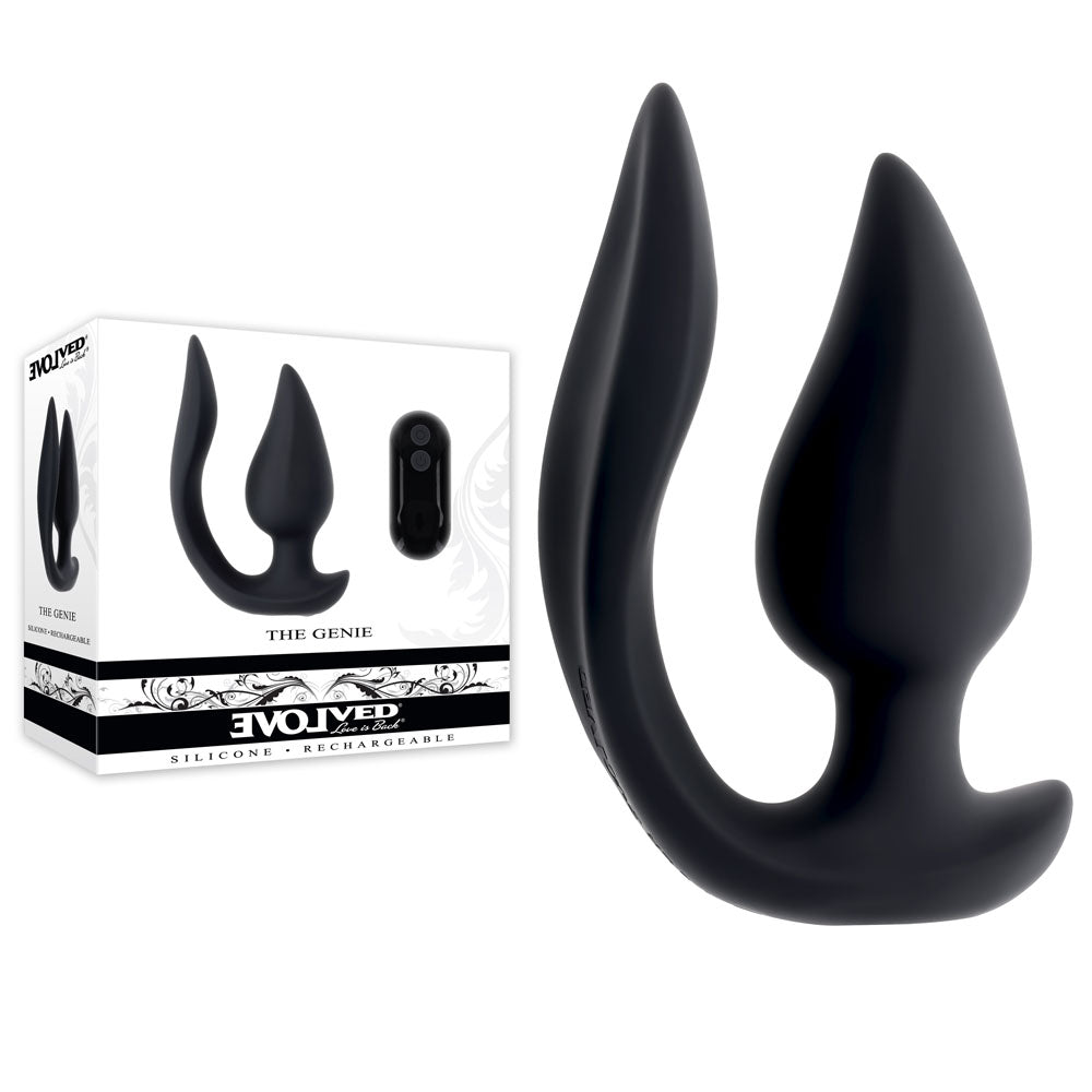 Evolved THE GENIE -  11.2 cm USB Rechargeable Vibrating Plug with Wireless Remote