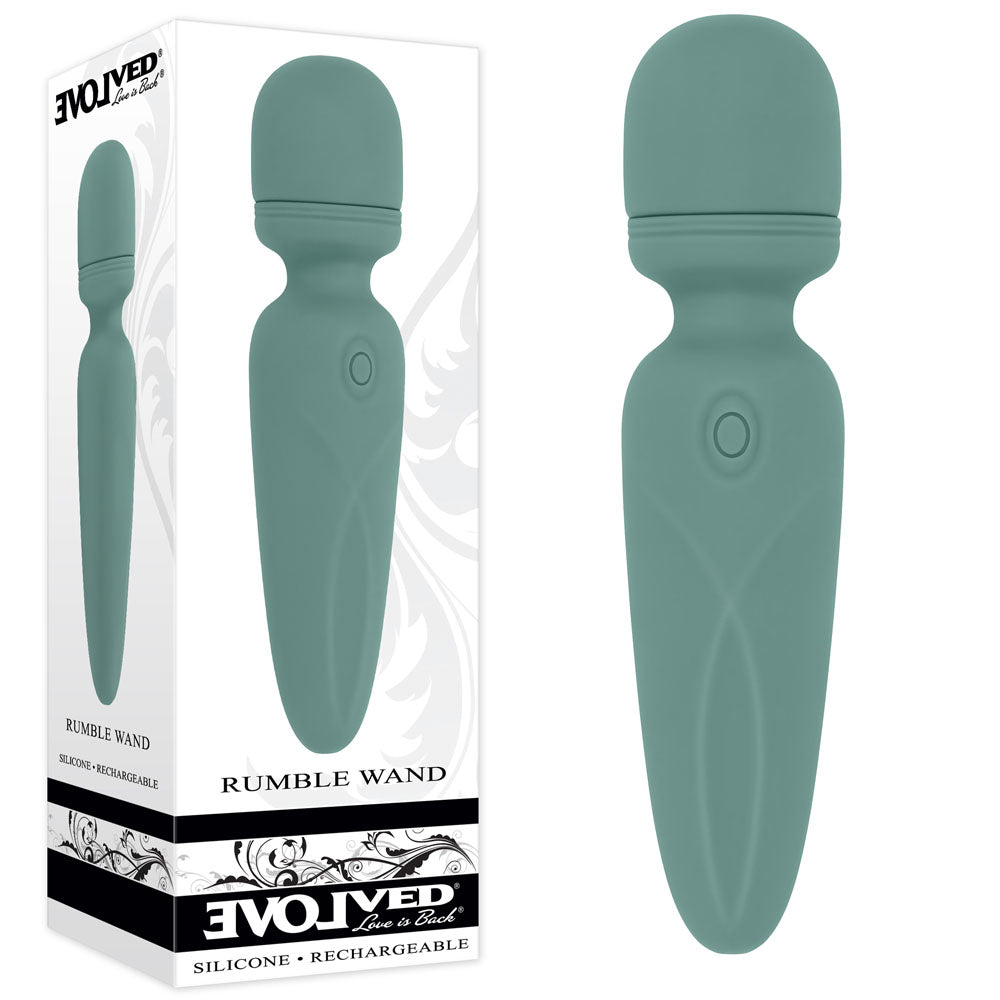 Evolved RUMBLE WAND - Olive Greeb 13.4 USB Rechargeable Mini Massage Wand