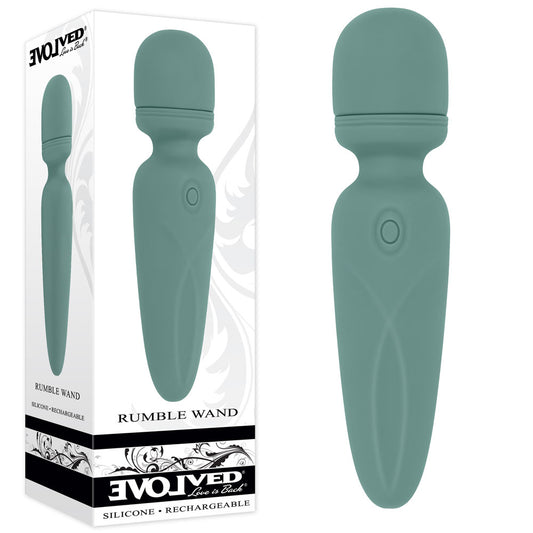 Evolved RUMBLE WAND - Olive Greeb 13.4 USB Rechargeable Mini Massage Wand