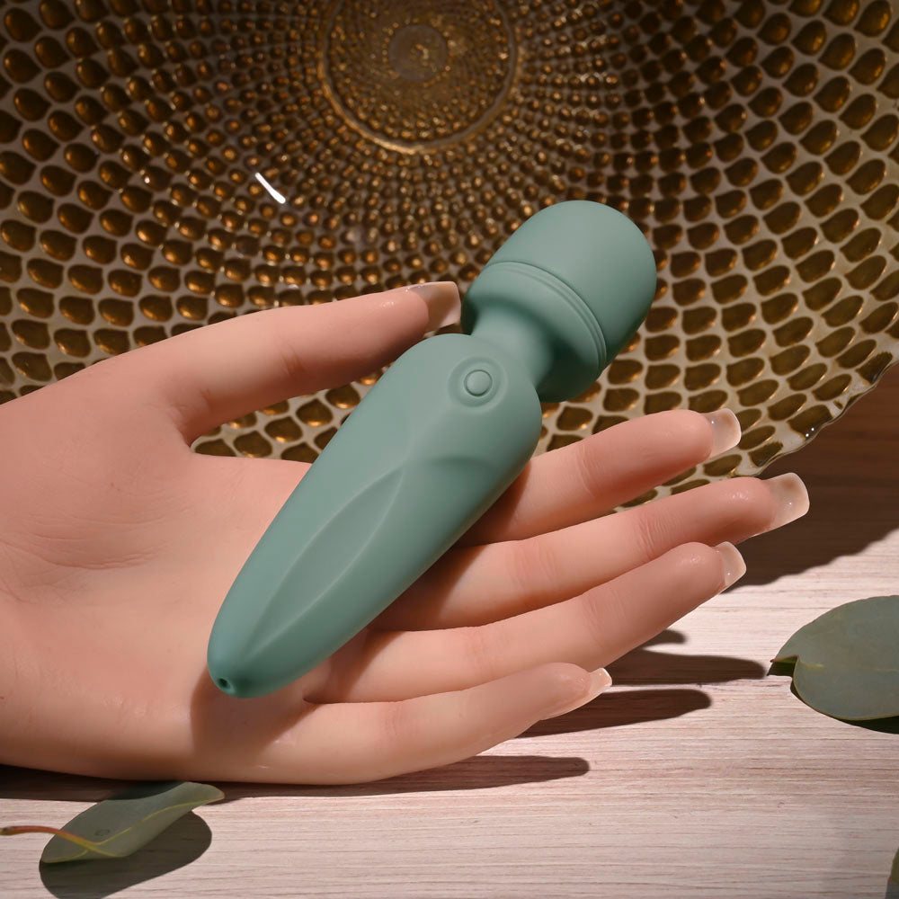 Evolved RUMBLE WAND - Olive Greeb 13.4 USB Rechargeable Mini Massage Wand