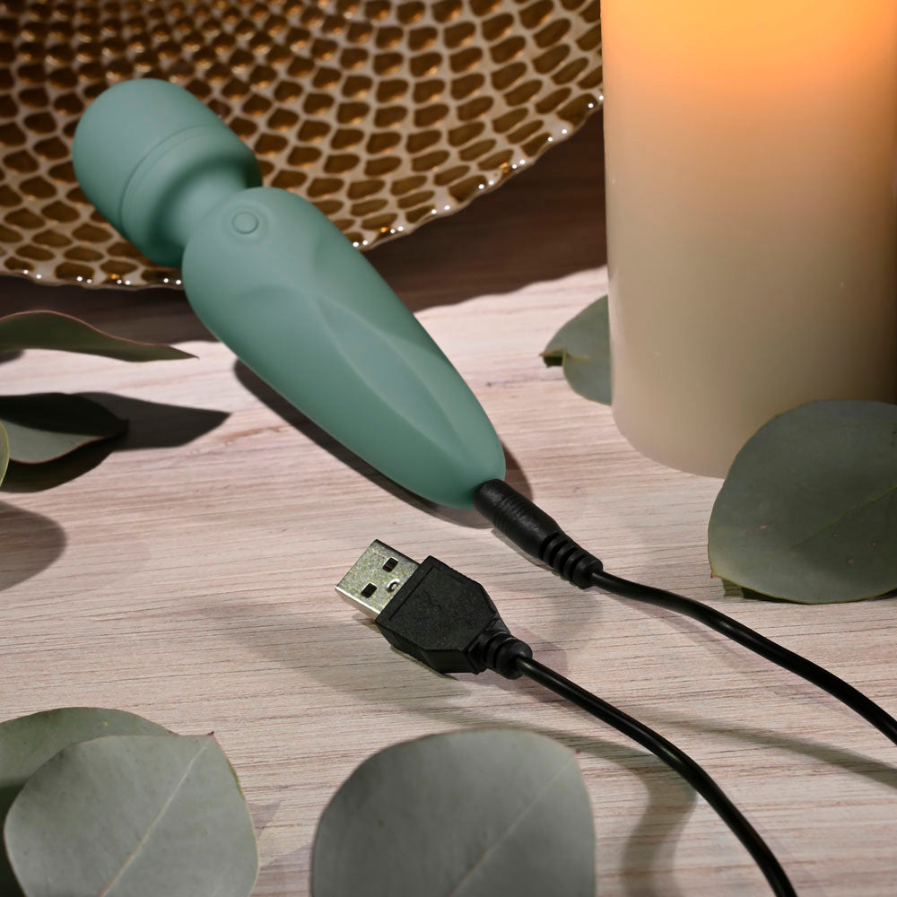 Evolved RUMBLE WAND - Olive Greeb 13.4 USB Rechargeable Mini Massage Wand
