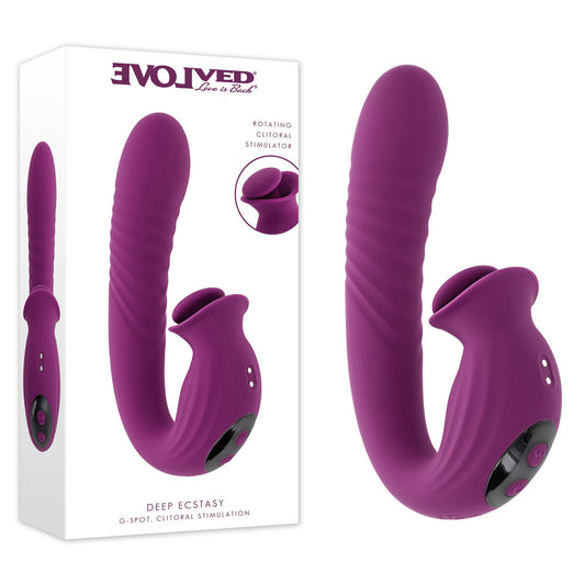 Evolved DEEP ECSTASY -  16.5 cm USB Rechargeable Thrusting and Tapping Vibrator