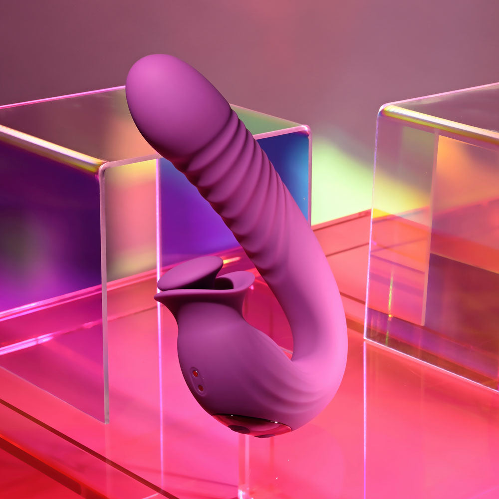 Evolved DEEP ECSTASY -  16.5 cm USB Rechargeable Thrusting and Tapping Vibrator