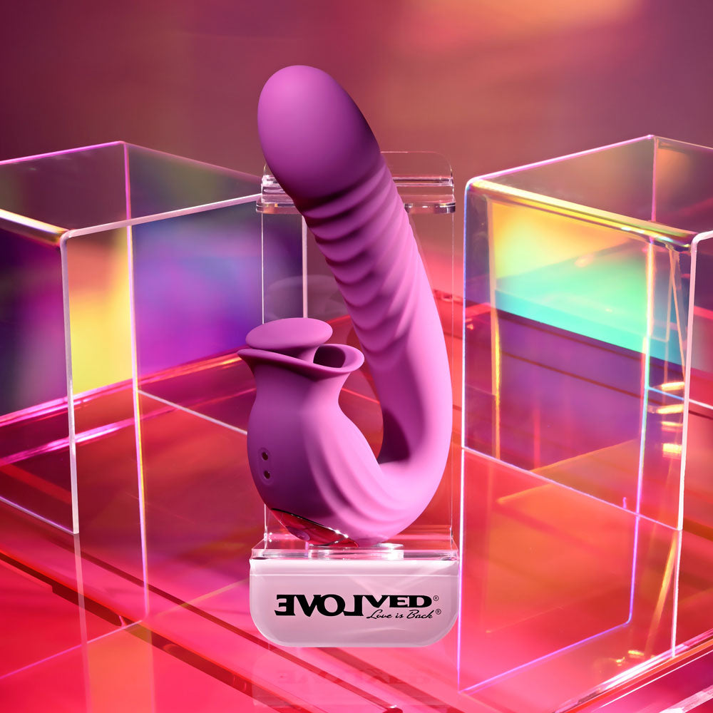 Evolved DEEP ECSTASY -  16.5 cm USB Rechargeable Thrusting and Tapping Vibrator