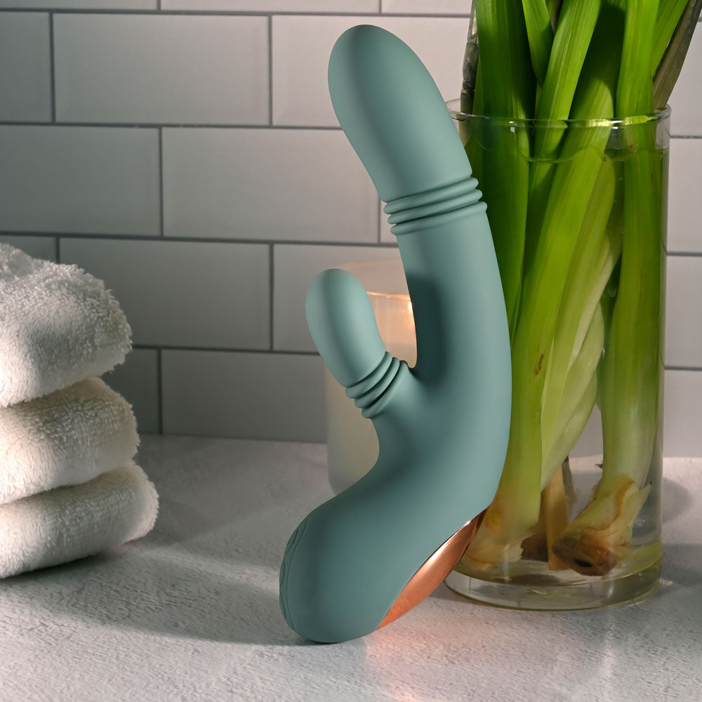 Evolved RUB ME TENDER -  USB Rechargeable Gyrating & Thrusting Rabbit Vibrator