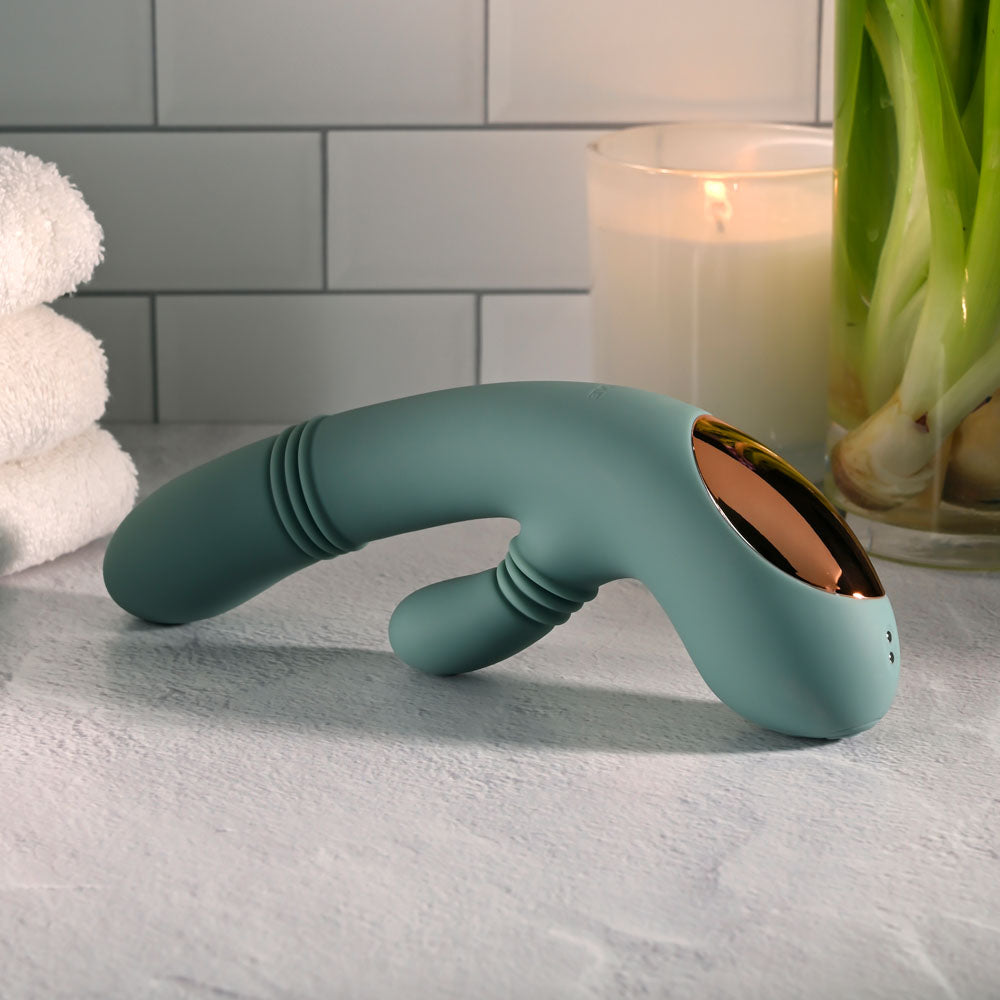 Evolved RUB ME TENDER -  USB Rechargeable Gyrating & Thrusting Rabbit Vibrator