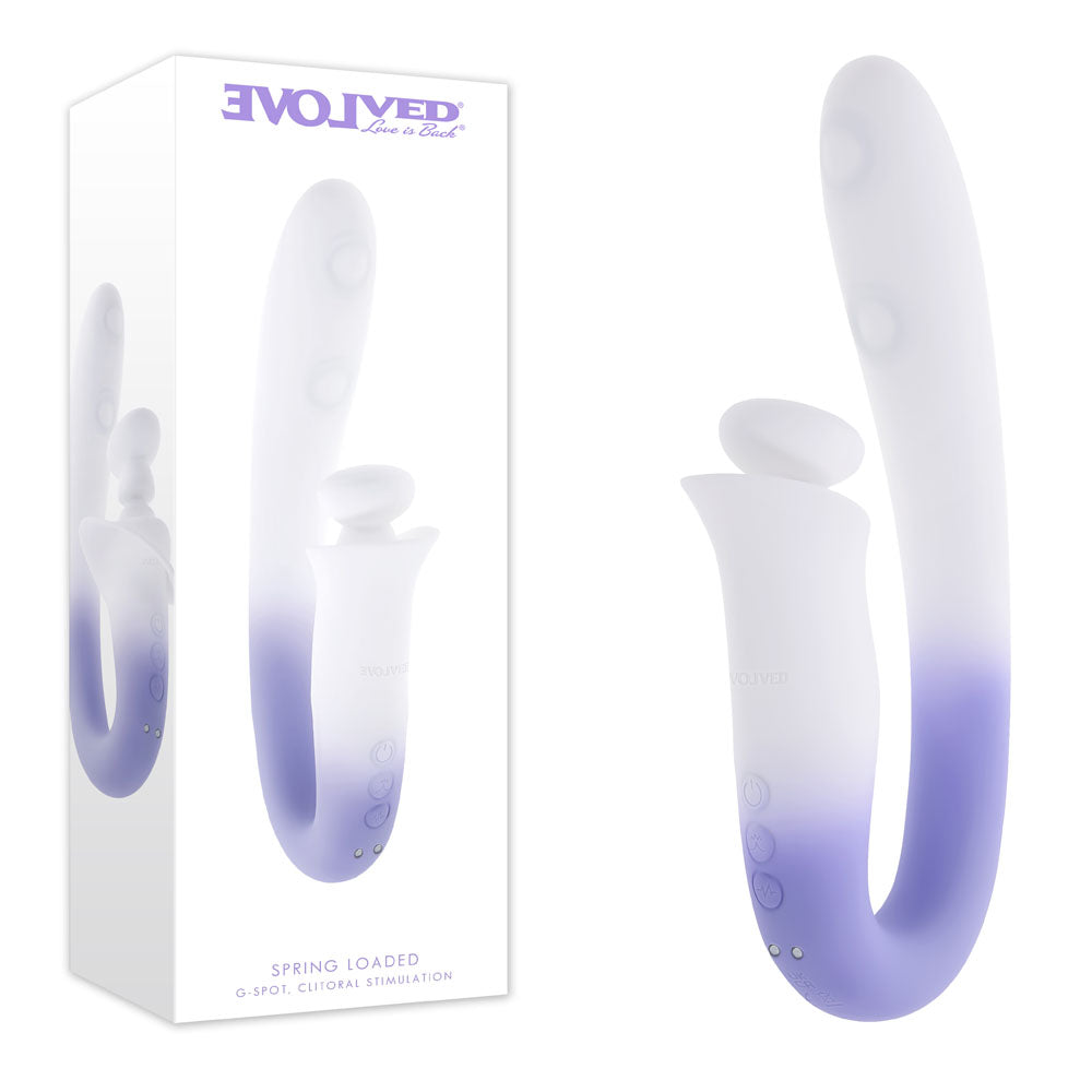 Evolved SPRING LOADED - /Purple 23 cm USB Rechargeable Multi-Tapping Vibrator