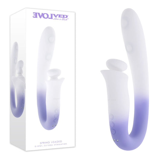 Evolved SPRING LOADED - /Purple 23 cm USB Rechargeable Multi-Tapping Vibrator