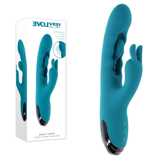 Evolved BUNNY TAPPER -  20 cm USB Rechargeable Rabbit Vibrator with Flicking Shaft