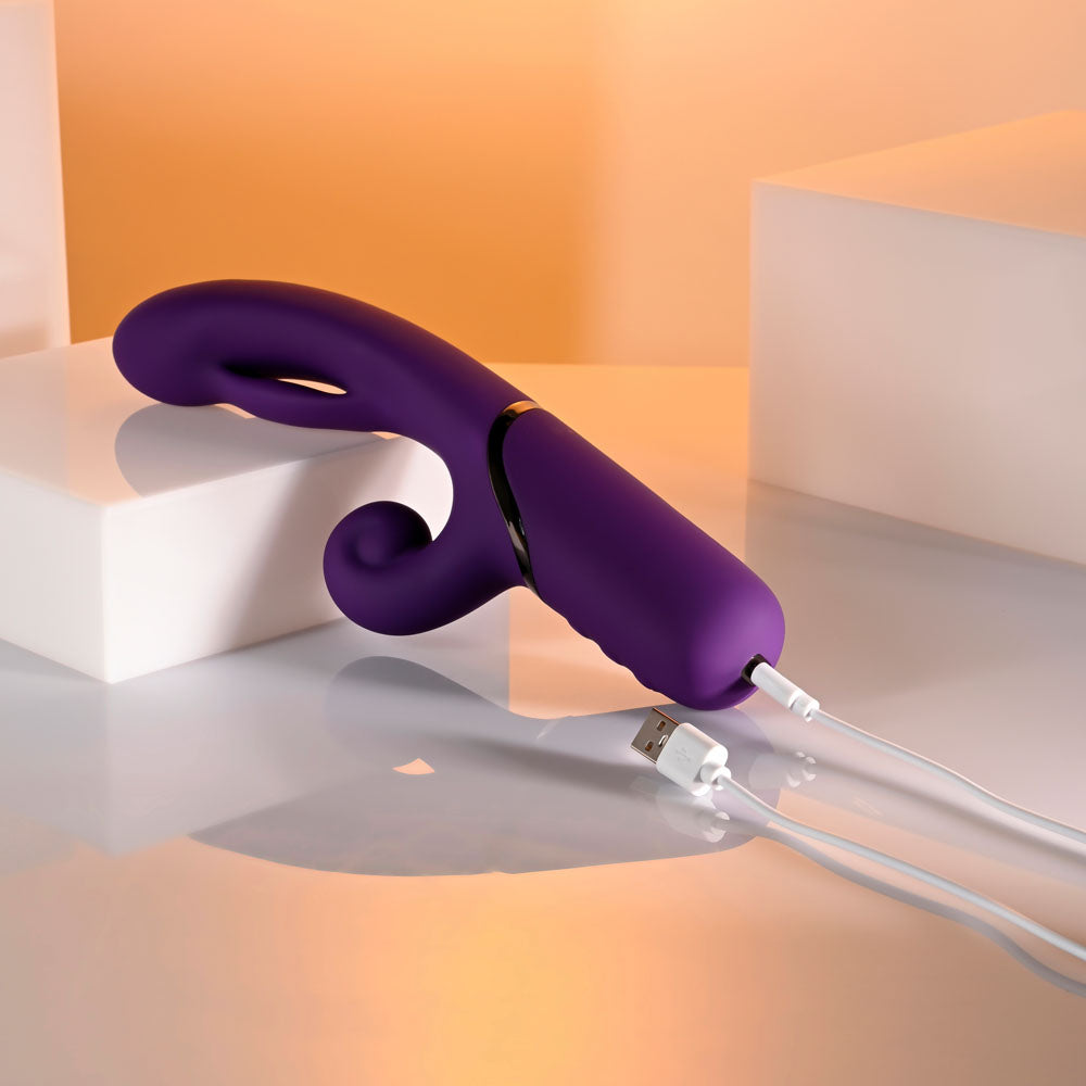 Evolved PLEASURE PUFF -  24.1 cm USB Rechargeable Inflatable Rabbit Vibrator