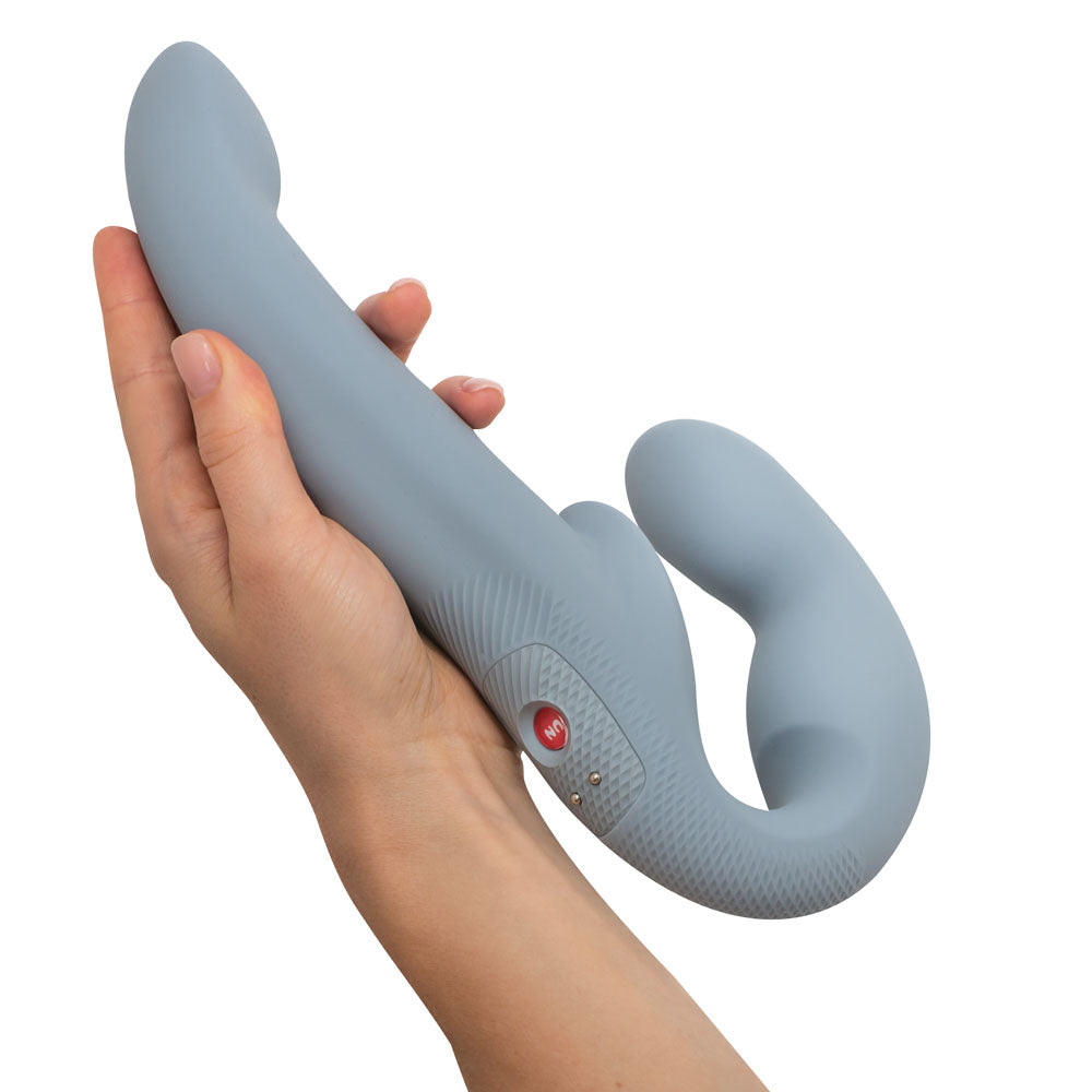 Fun Factory SHARE VIBE PRO cool grey - Grey USB Rechargeable Strapless Strap-On