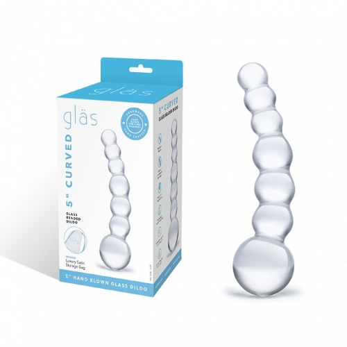 Glas 5" Curved Beaded Dildo