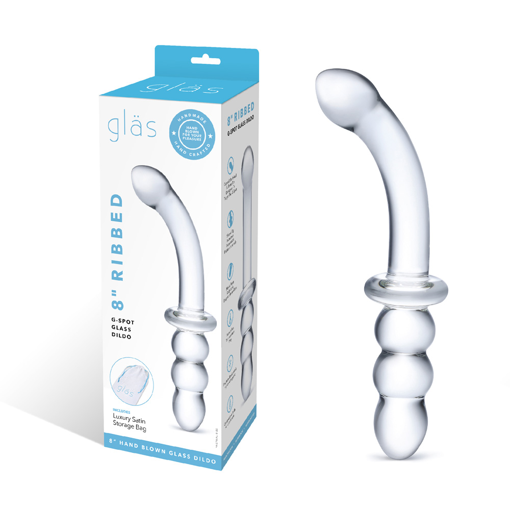 glas 8" Ribbed G-Spot Dildo