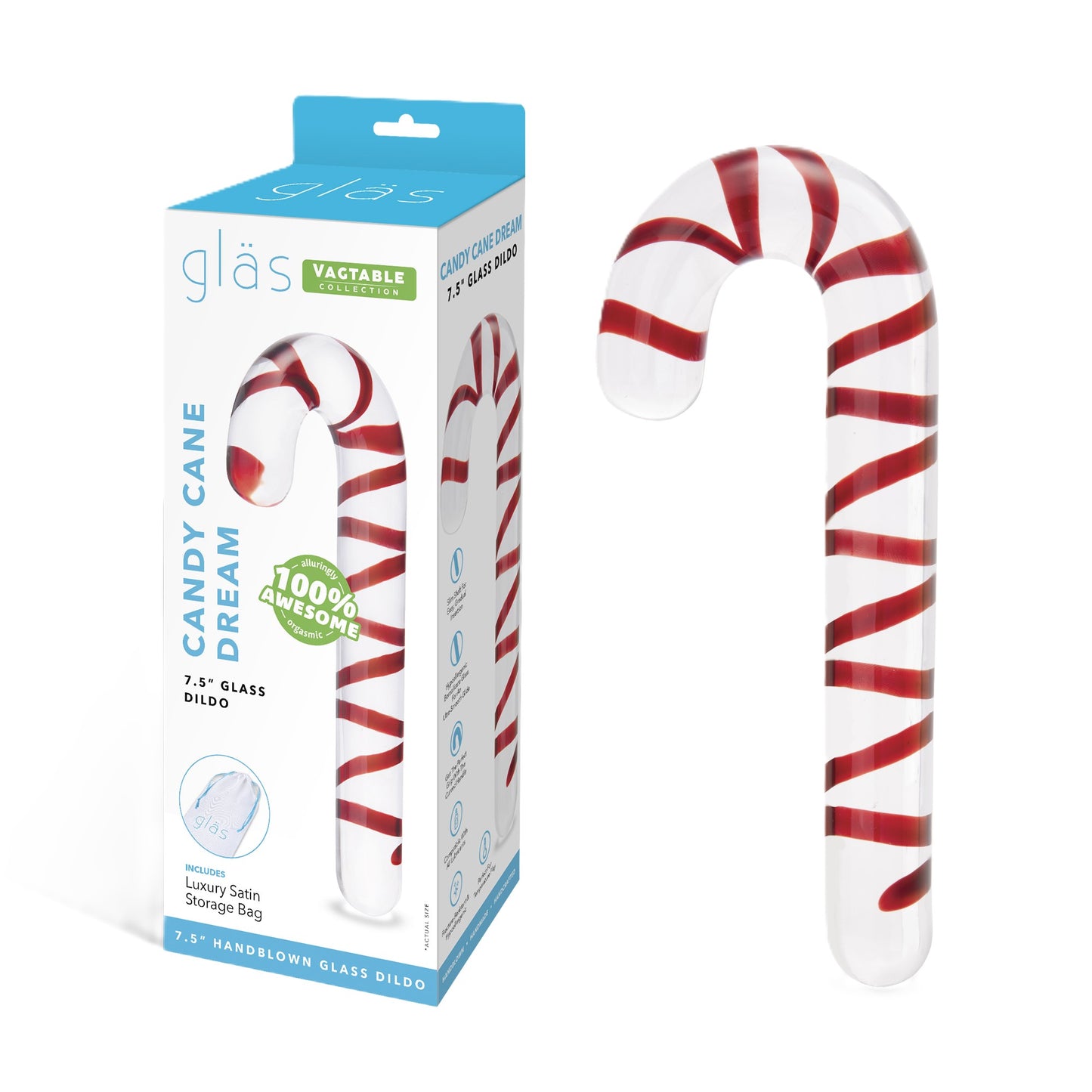 Glas Candy Cane Dream 7.5" Dildo