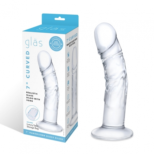 Glas 7" Curved Realistic Dildo With Veins