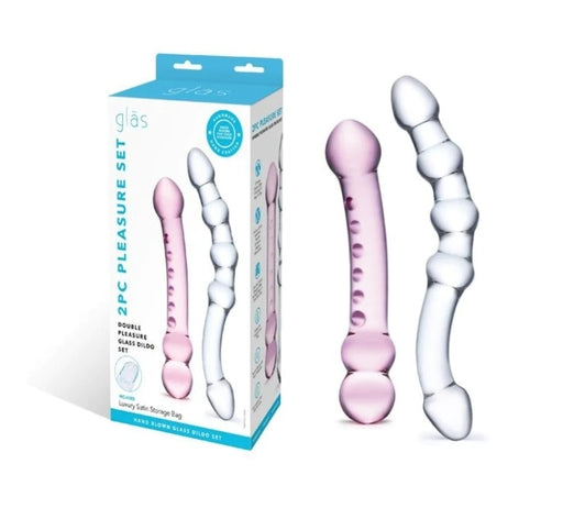 Glas 6" & 7.5" 2PC Double Pleasure Dildo Set