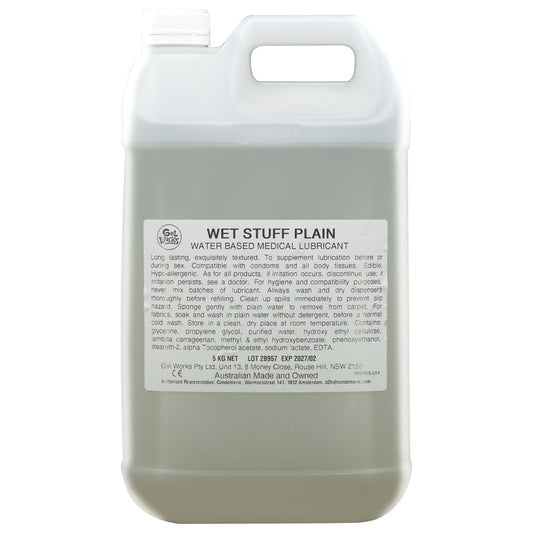 Wet Stuff Plain - 5kg Bottle - Water Based Lubricant with Vitamin E - 5 kg Bottle Default Title