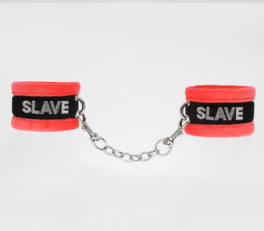 HAN016B Handcuffs - Red - Love in Leather
