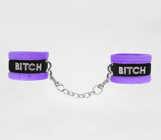HAN016D Handcuffs - Purple - Love in Leather