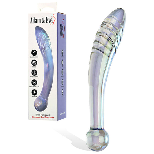 Adam & Eve FAIRY WAND - 22 cm Glass Dildo Blue