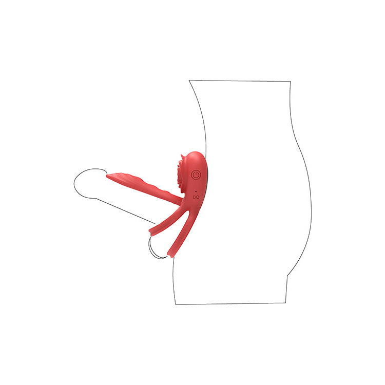 Adam & Eve VIBRATING ROSE GIRTH ENHANCER -  USB Rechargeable Vibrating Cock Ring