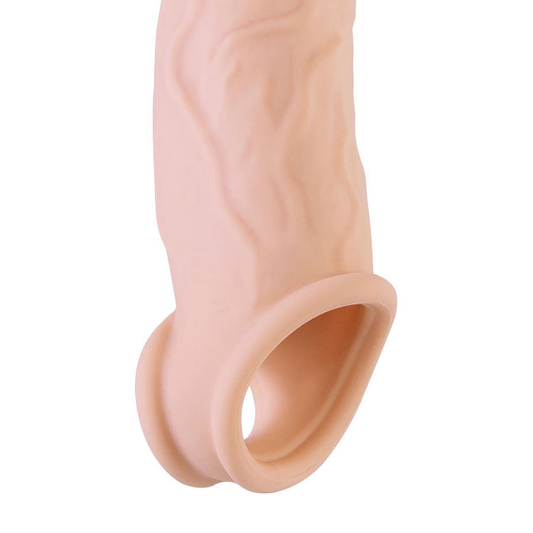 Adam & Eve ADAMS XL VIBRO-SLEEVE -  21.6 cm USB Rechargeable Vibration Penis Extender Sleeve with Remote