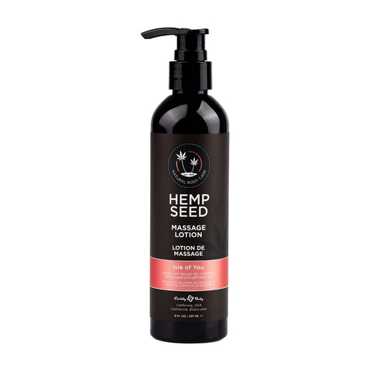 Hemp Seed Massage Lotion - Isle Of You (Coconut Water, Citrus & Vanilla) Scented - 237 ml Bottle