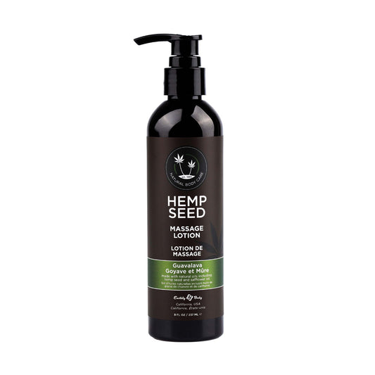 Hemp Seed Massage Lotion - Guavalava (Guava & Blackberry) Scented - 237 ml Bottle