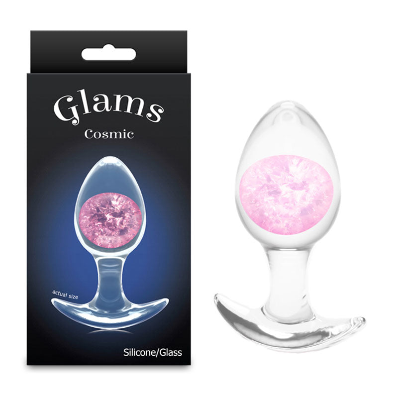 Glams Cosmic - Medium -  - Clear/ 9.5 cm Small Butt Plug