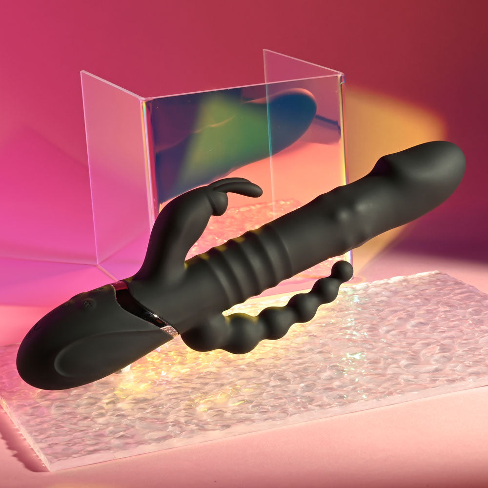 Playboy Pleasure BIG BUNNY ENERGY -  26.2 cm USB Rechargeable Rabbit Vibrator with Anal Beads