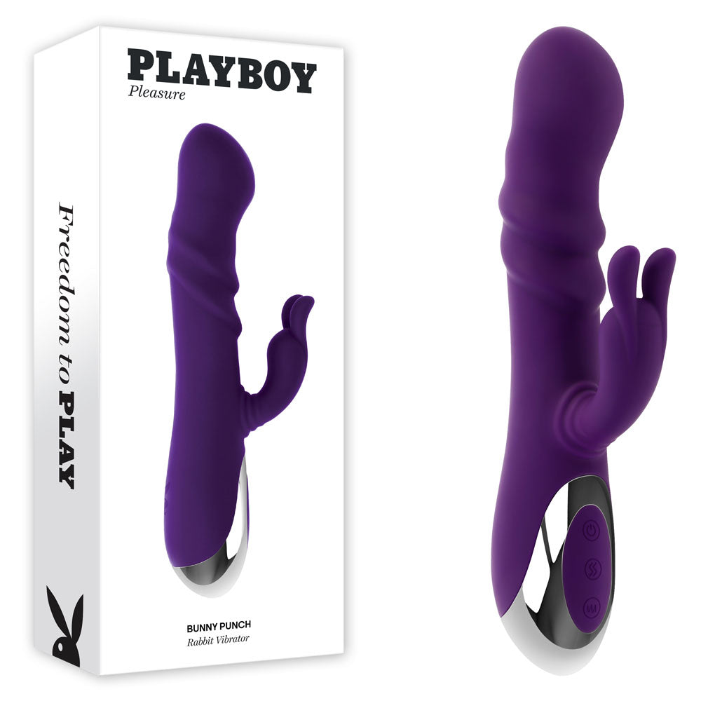 Playboy Pleasure BUNNY PUNCH -  24.4 cm USB Rechargeable Twirling Rabbit Vibrator