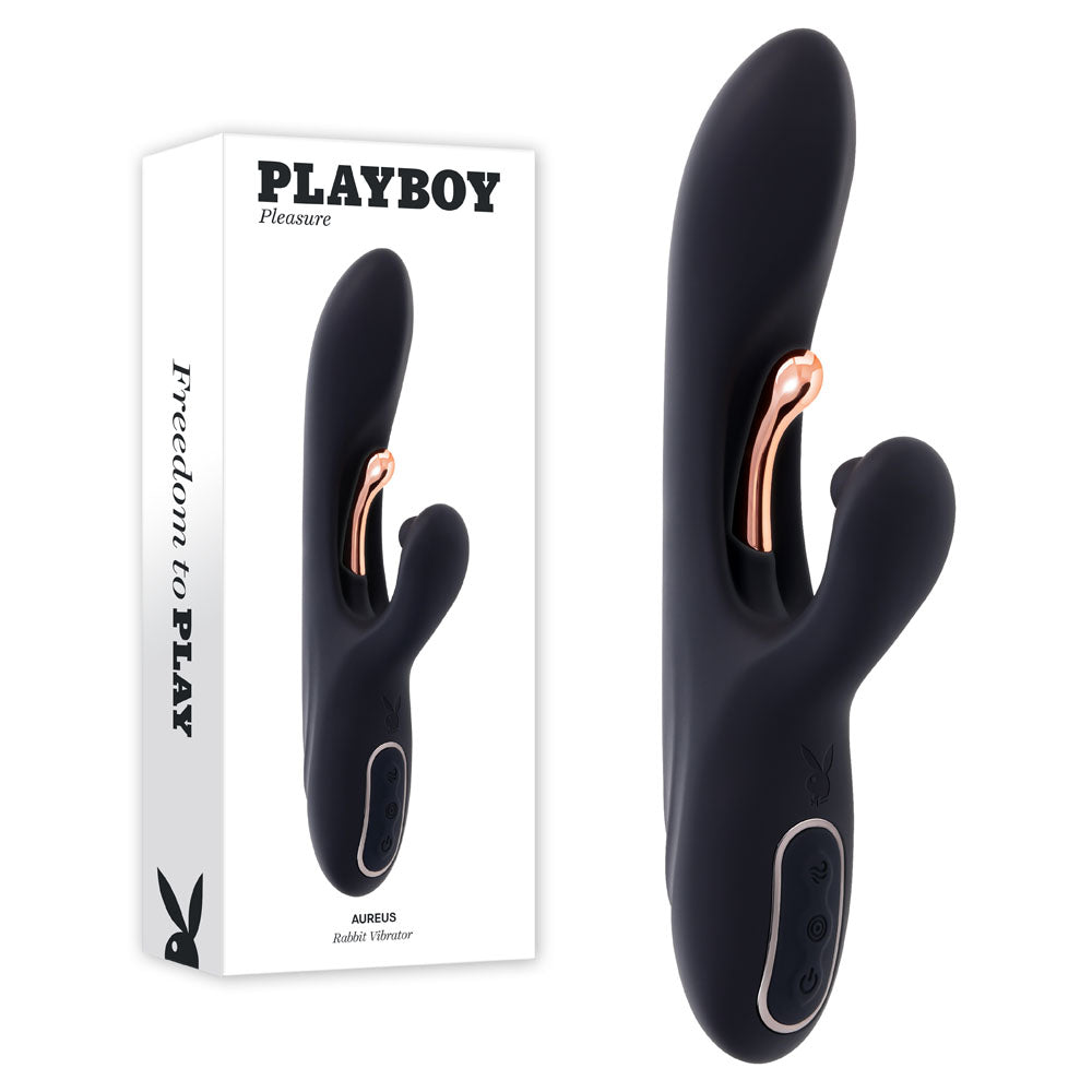 Playboy Pleasure AUREUS -  22.7 cm USB Rechargeable Rabbit Vibrator with Internal Flicker