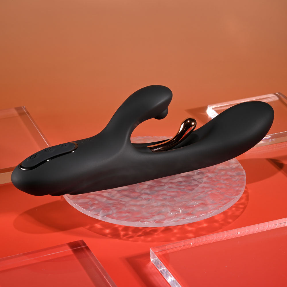 Playboy Pleasure AUREUS -  22.7 cm USB Rechargeable Rabbit Vibrator with Internal Flicker