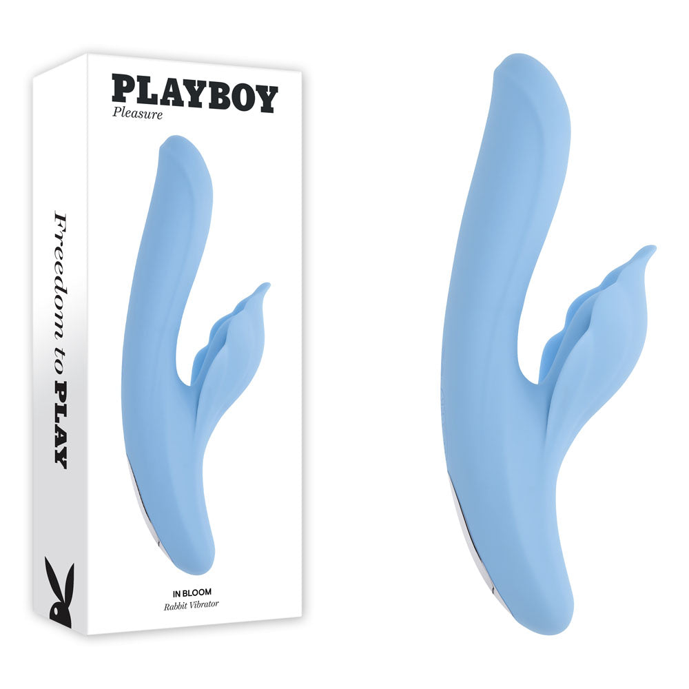 Playboy Pleasure IN BLOOM -  23.5 cm USB Rechargeable Thrusting Tapping & Heating Dual Vibrator