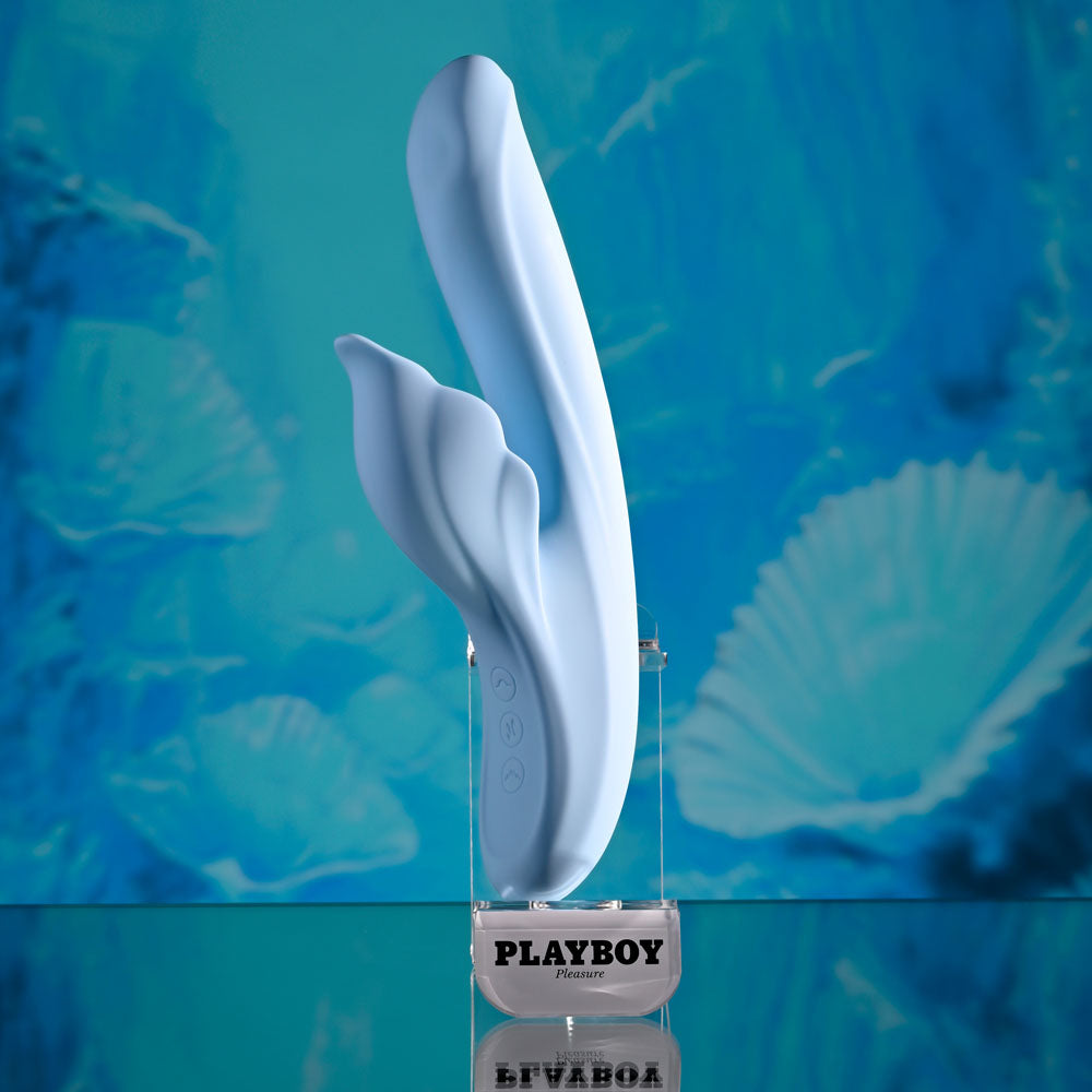 Playboy Pleasure IN BLOOM -  23.5 cm USB Rechargeable Thrusting Tapping & Heating Dual Vibrator