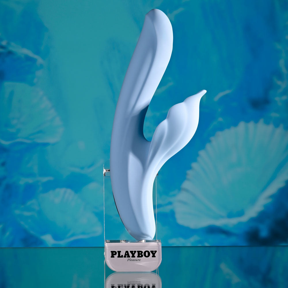 Playboy Pleasure IN BLOOM -  23.5 cm USB Rechargeable Thrusting Tapping & Heating Dual Vibrator