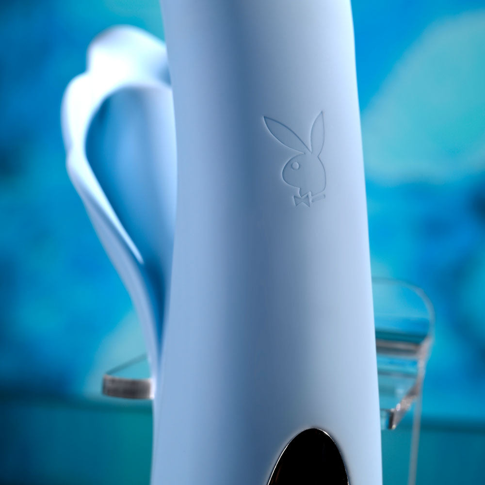 Playboy Pleasure IN BLOOM -  23.5 cm USB Rechargeable Thrusting Tapping & Heating Dual Vibrator