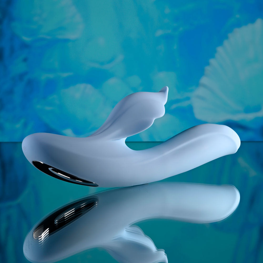 Playboy Pleasure IN BLOOM -  23.5 cm USB Rechargeable Thrusting Tapping & Heating Dual Vibrator