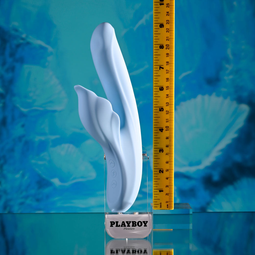 Playboy Pleasure IN BLOOM -  23.5 cm USB Rechargeable Thrusting Tapping & Heating Dual Vibrator