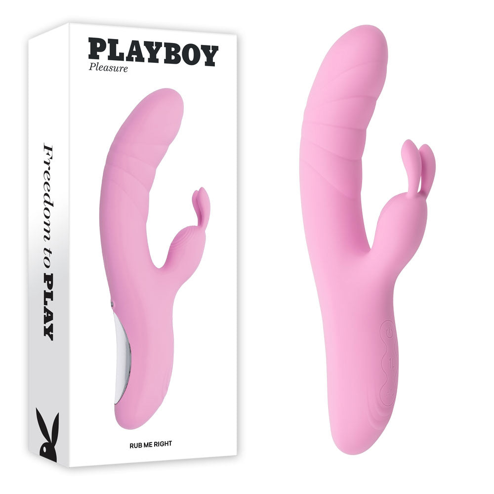 Playboy Pleasure RUB ME RIGHT -  23.2 cm USB Rechargeable Thrusting Rabbit Vibrator