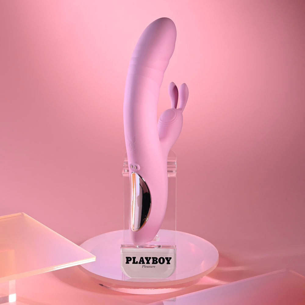 Playboy Pleasure RUB ME RIGHT -  23.2 cm USB Rechargeable Thrusting Rabbit Vibrator