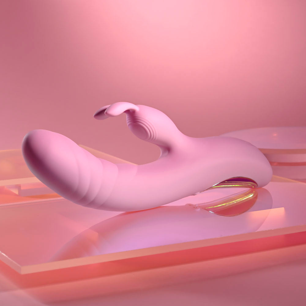 Playboy Pleasure RUB ME RIGHT -  23.2 cm USB Rechargeable Thrusting Rabbit Vibrator