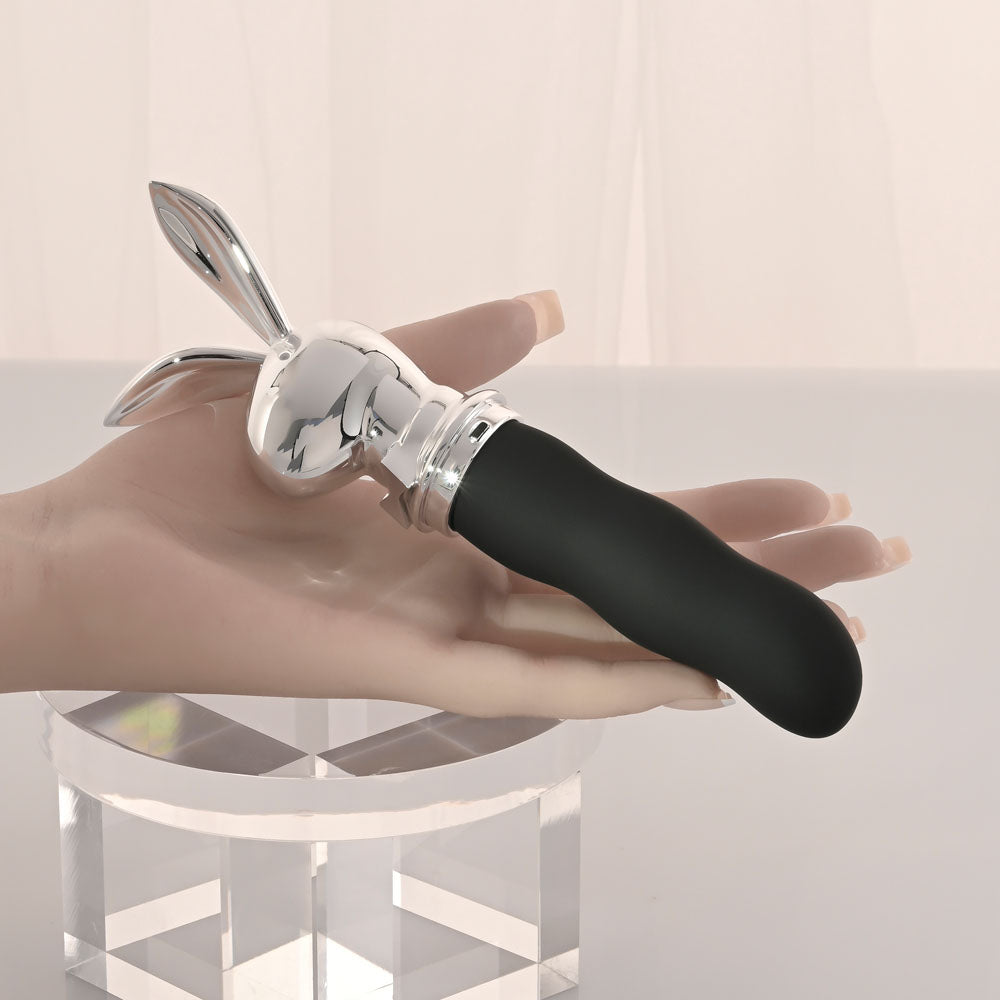 Playboy Pleasure BUNNY ON THE GO - Chrome 18.6 cm USB-C Rechargeable Vibrator
