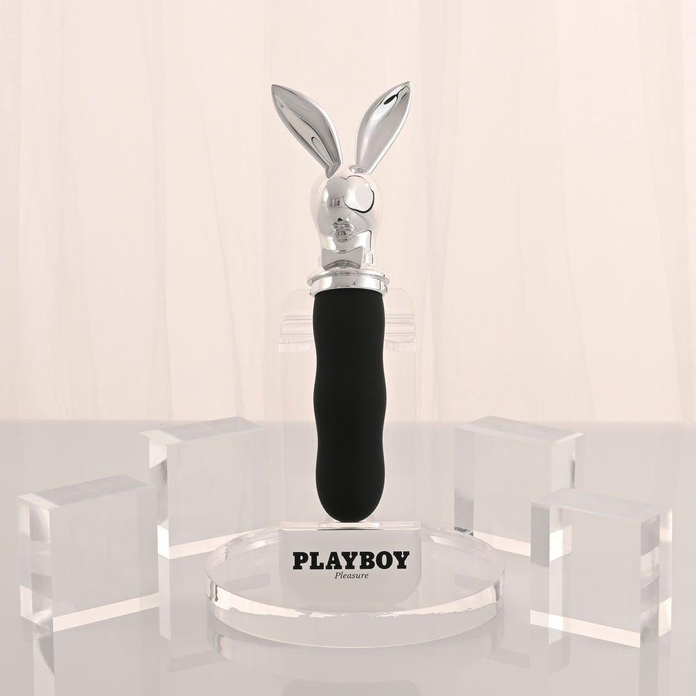 Playboy Pleasure BUNNY ON THE GO - Chrome 18.6 cm USB-C Rechargeable Vibrator