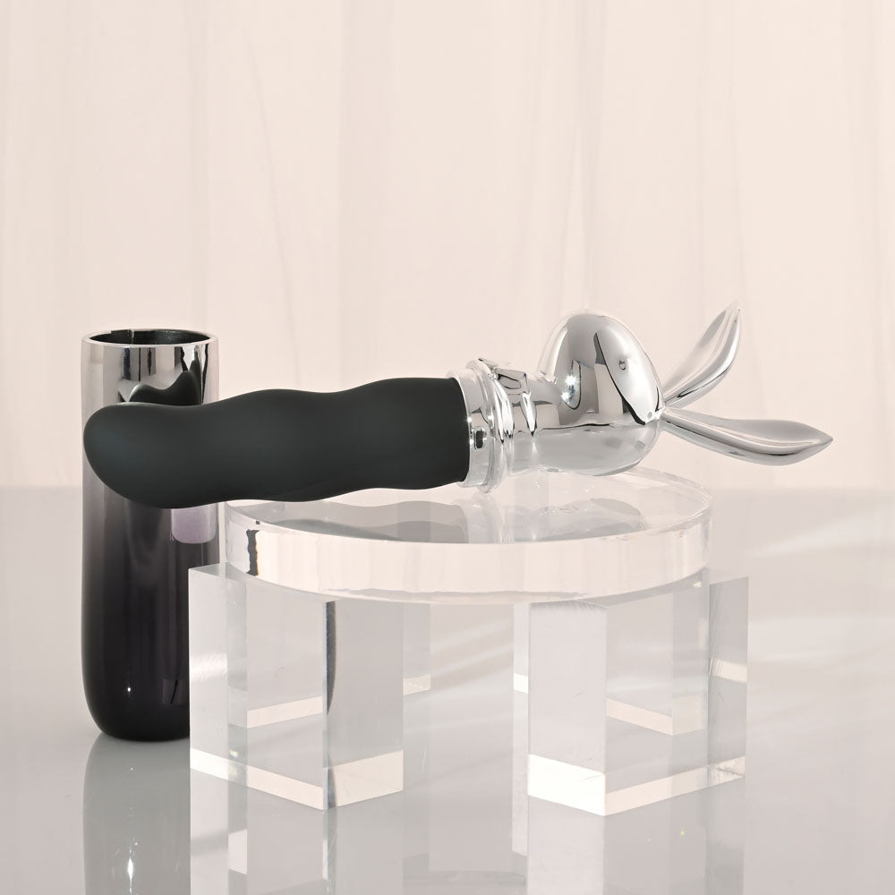 Playboy Pleasure BUNNY ON THE GO - Chrome 18.6 cm USB-C Rechargeable Vibrator