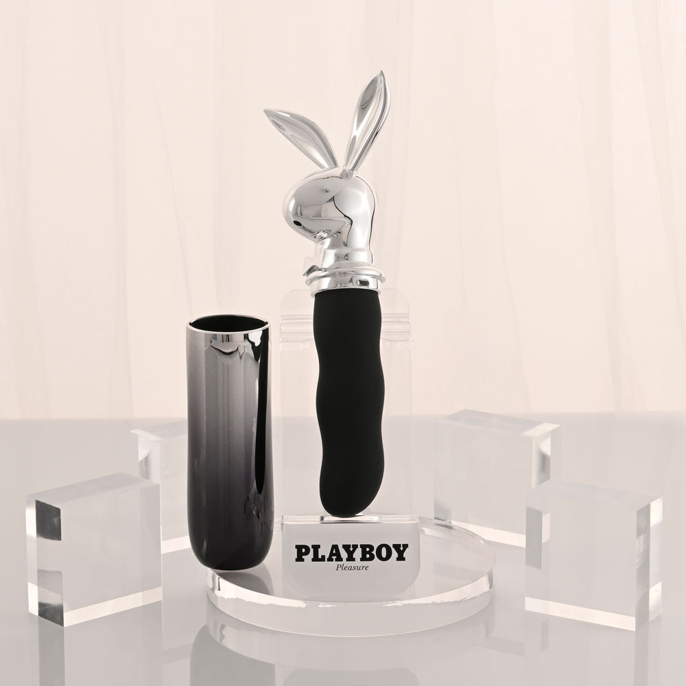 Playboy Pleasure BUNNY ON THE GO - Chrome 18.6 cm USB-C Rechargeable Vibrator