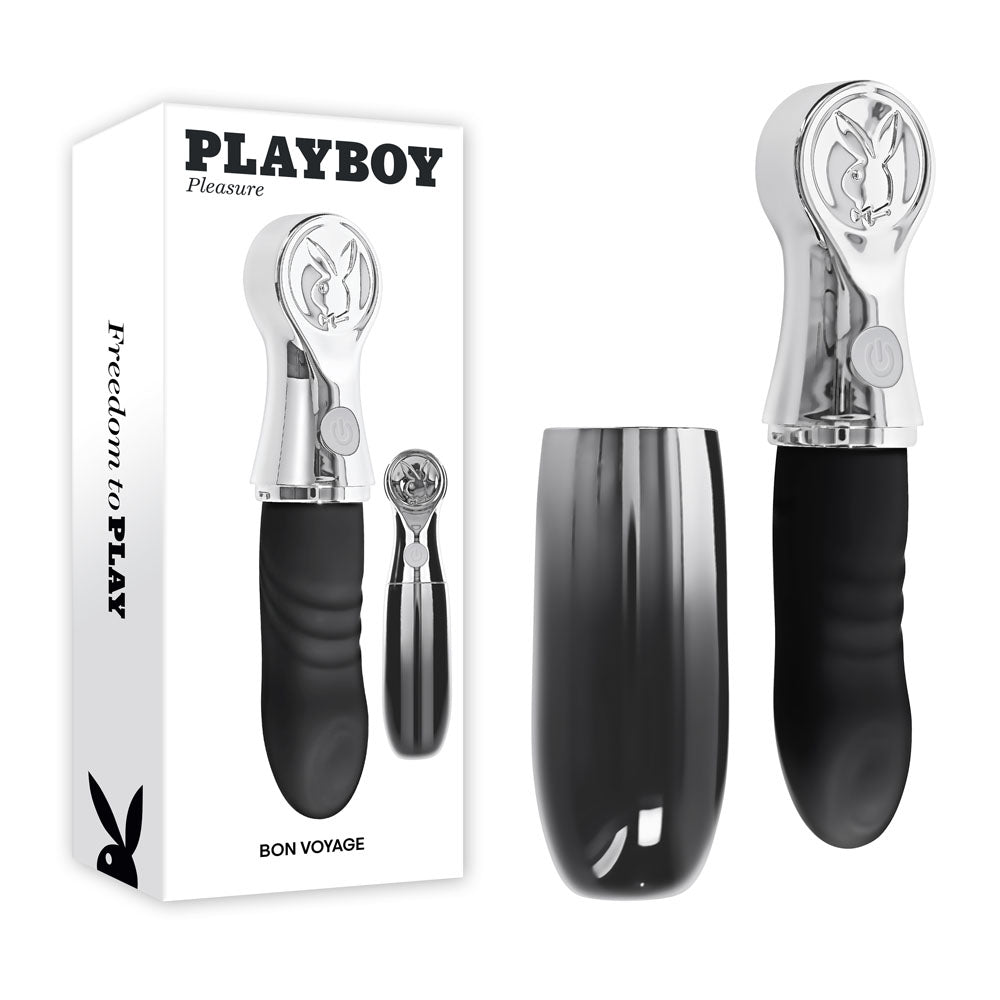 Playboy Pleasure BON VOYAGE - Chrome 18.7 cm USB-C Rechargeable Tapping Vibrator